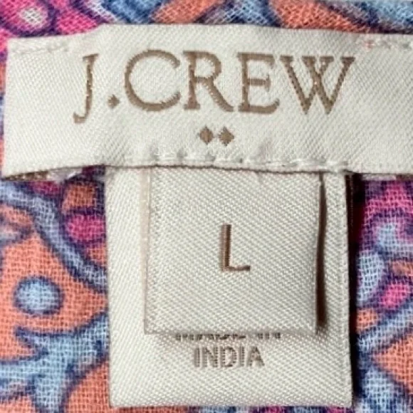 J Crew Paisley Medallion Tunic in Pink/Orange Womens L - Picture 5 of 6